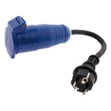 Adaptateur caravane femelle CEE17 en mâle 16A - Bleu - Zenitech