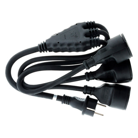 Prolongateur à triple tête pour chantier HO7RN-F 16A 3G1,5mm² - Noir 1m - Zenitech