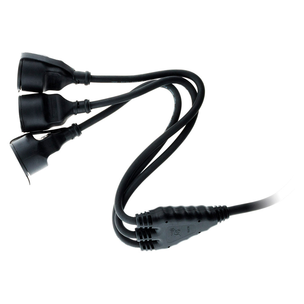 Prolongateur à triple tête pour chantier HO7RN-F 16A 3G1,5mm² - Noir 1m - Zenitech