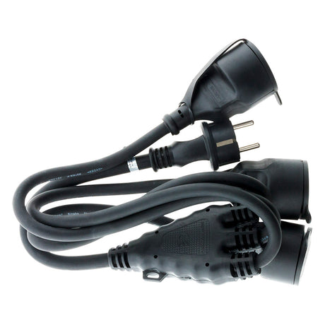 Prolongateur à triple tête pour chantier HO7RN-F 16A 3G1,5mm² - Noir 1m - Zenitech