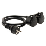 Prolongateur à double tête pour chantier HO7RN-F 16A 3G1,5mm² - Noir 1m - Zenitech