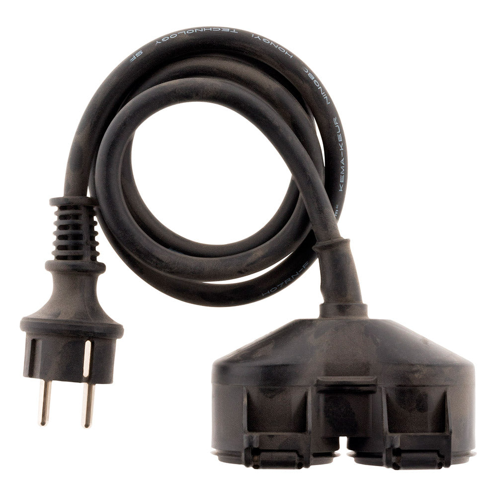 Prolongateur à double tête pour chantier HO7RN-F 16A 3G1,5mm² - Noir 1m - Zenitech