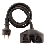 Prolongateur à double tête pour chantier HO7RN-F 16A 3G1,5mm² - Noir 1m - Zenitech