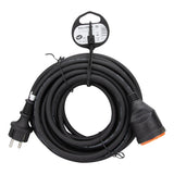 Rallonge étanche 2P+T H07RN-F 3x 1,5mm² + fixation - orange - Zenitech