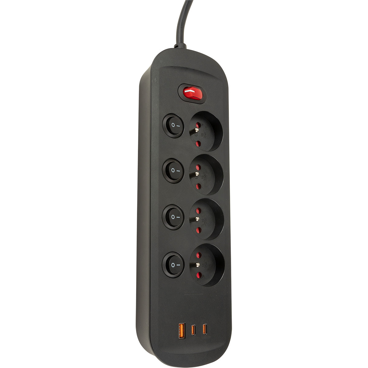 Bloc multiprise 16A + interrupteurs + USB-C 1,4m - Watt and Co
