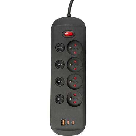Bloc multiprise 16A + interrupteurs + USB-C 1,4m - Watt and Co