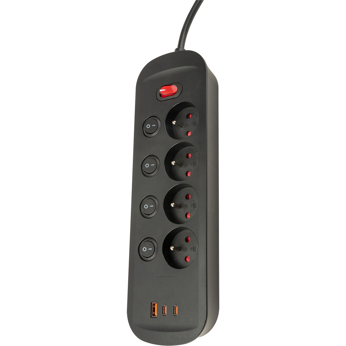 Bloc multiprise 16A + interrupteurs + USB-C 1,4m - Watt and Co