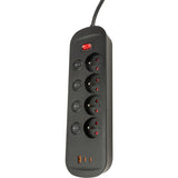 Bloc multiprise 16A + interrupteurs + USB-C 1,4m - Watt and Co