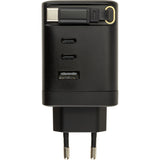 Chargeur secteur 1 x USB-A 2 x USB-C + câble rétractable 70cm - Watt and Co