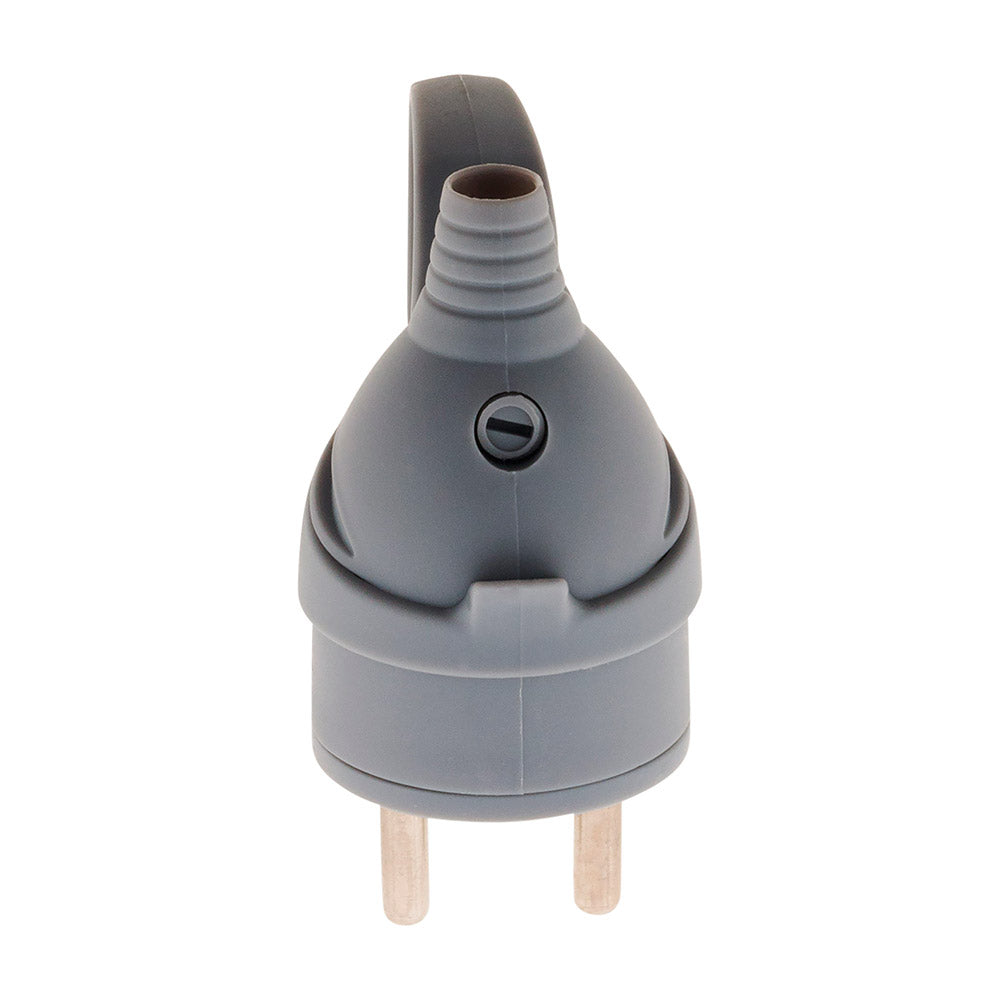 Fiche mâle anneau + ergot 16A 2P+T - gris - Zenitech