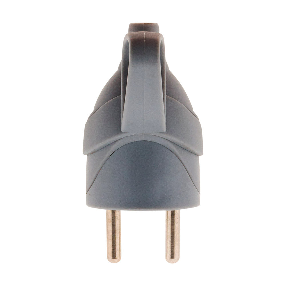 Fiche mâle anneau + ergot 16A 2P+T - gris - Zenitech