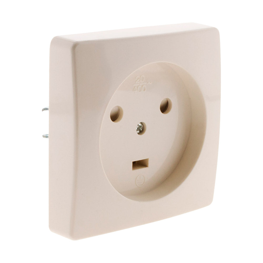 Prise à encastrer 20A - 2P+T - blanc - Zenitech