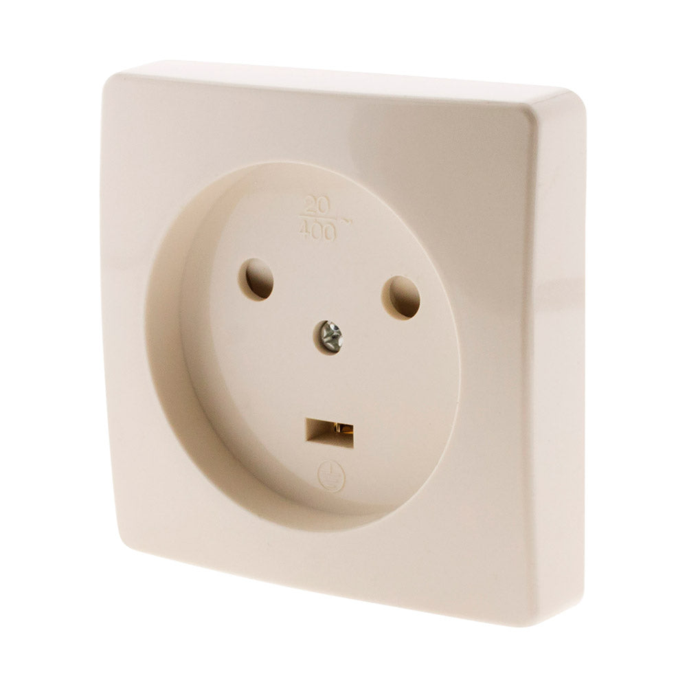 Prise à encastrer 20A - 2P+T - blanc - Zenitech