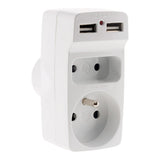 Multiprise biplite 2P 6A + 2P+T 16A + chargeur USB - Zenitech