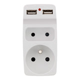 Multiprise biplite 2P 6A + 2P+T 16A + chargeur USB - Zenitech