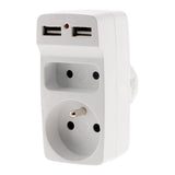 Multiprise biplite 2P 6A + 2P+T 16A + chargeur USB - Zenitech