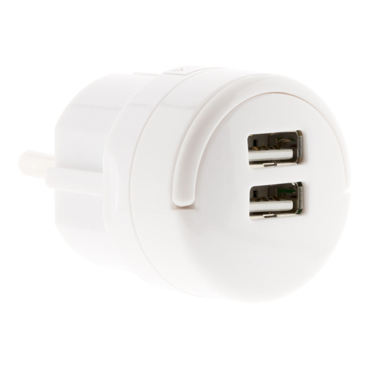Double chargeur USB 2,1A avec anneau d'extraction Blanc - Zenitech