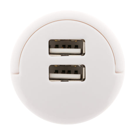 Double chargeur USB 2,1A avec anneau d'extraction Blanc - Zenitech