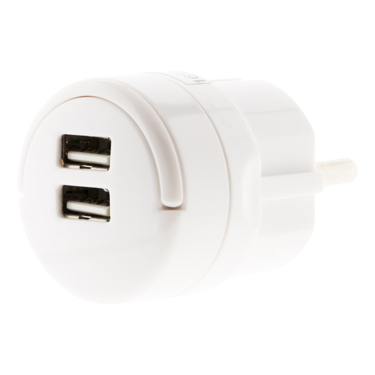 Double chargeur USB 2,1A avec anneau d'extraction Blanc - Zenitech