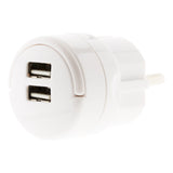 Double chargeur USB 2,1A avec anneau d'extraction Blanc - Zenitech