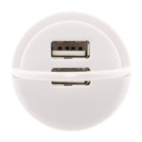 Double chargeur USB 2,1A avec anneau d'extraction Blanc - Zenitech