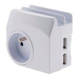 Chargeur 1 prise 16A + 2 USB + micro USB - Zenitech