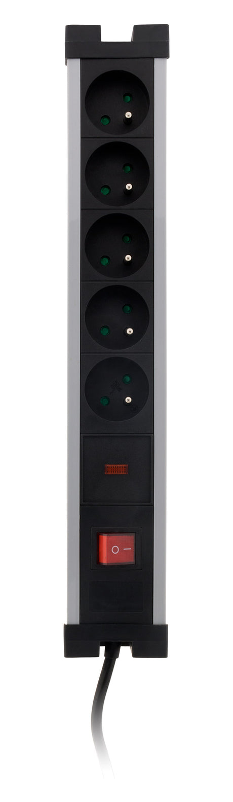 Bloc parafoudre 5x16A avec interrupteur - Noir - Zenitech