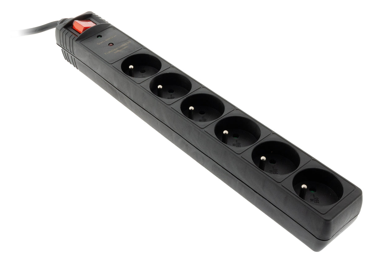 Bloc parafoudre 6x16A + interrupteur 1,4m 3G1,5mm²- Zenitech