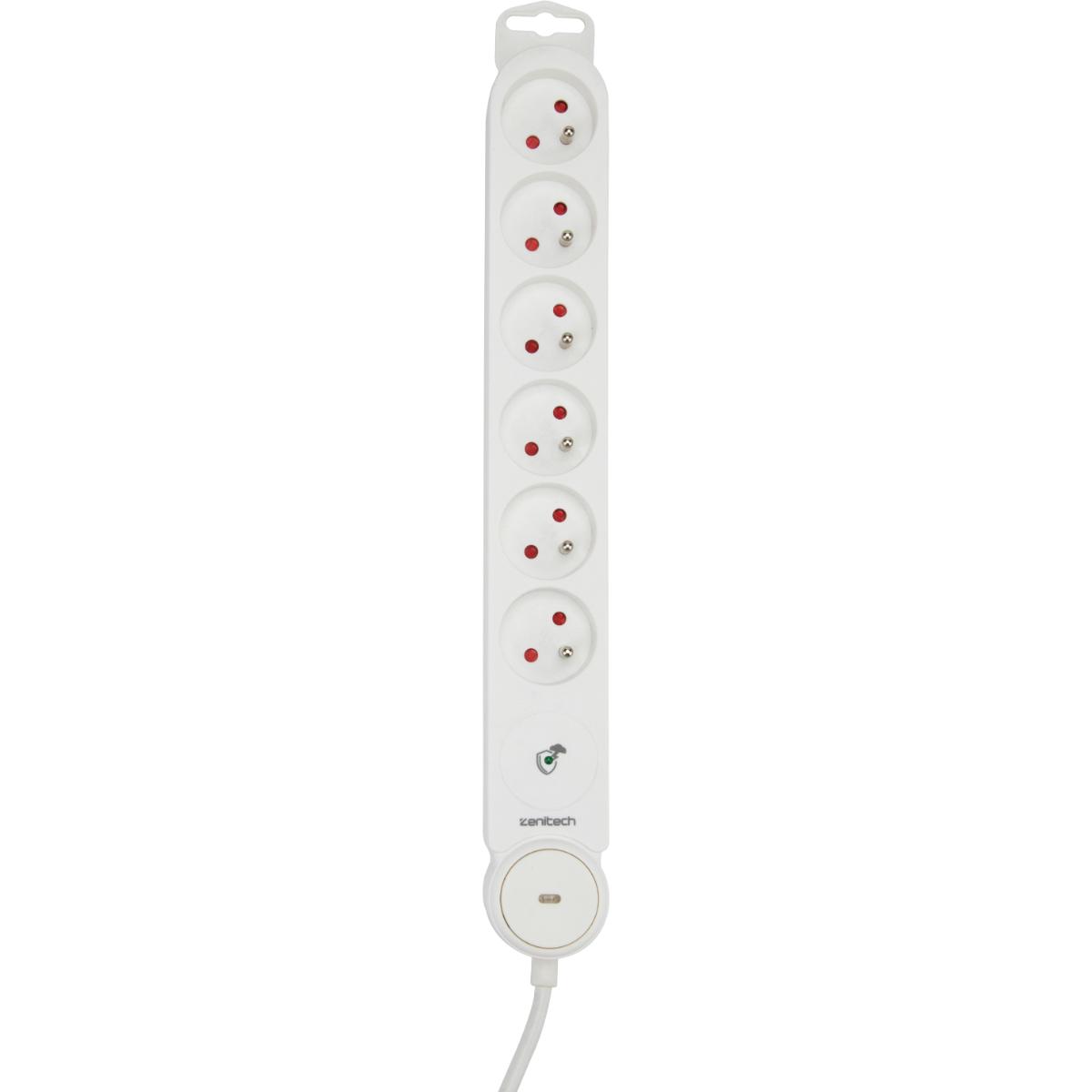 Bloc multiprise parafoudre 16A + interrupteur - Zenitech