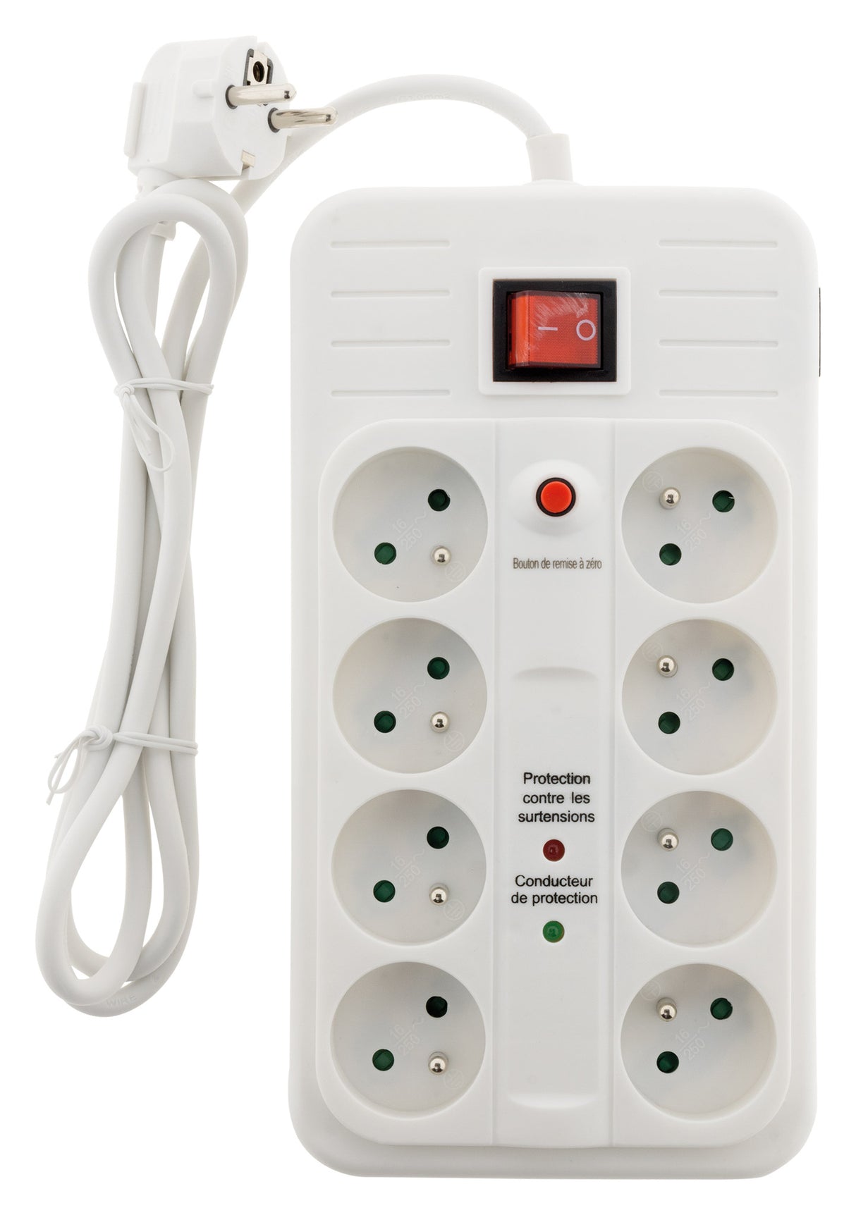 Parafoudre 8 prises + interrupteur + téléphone RJ11 - Zenitech