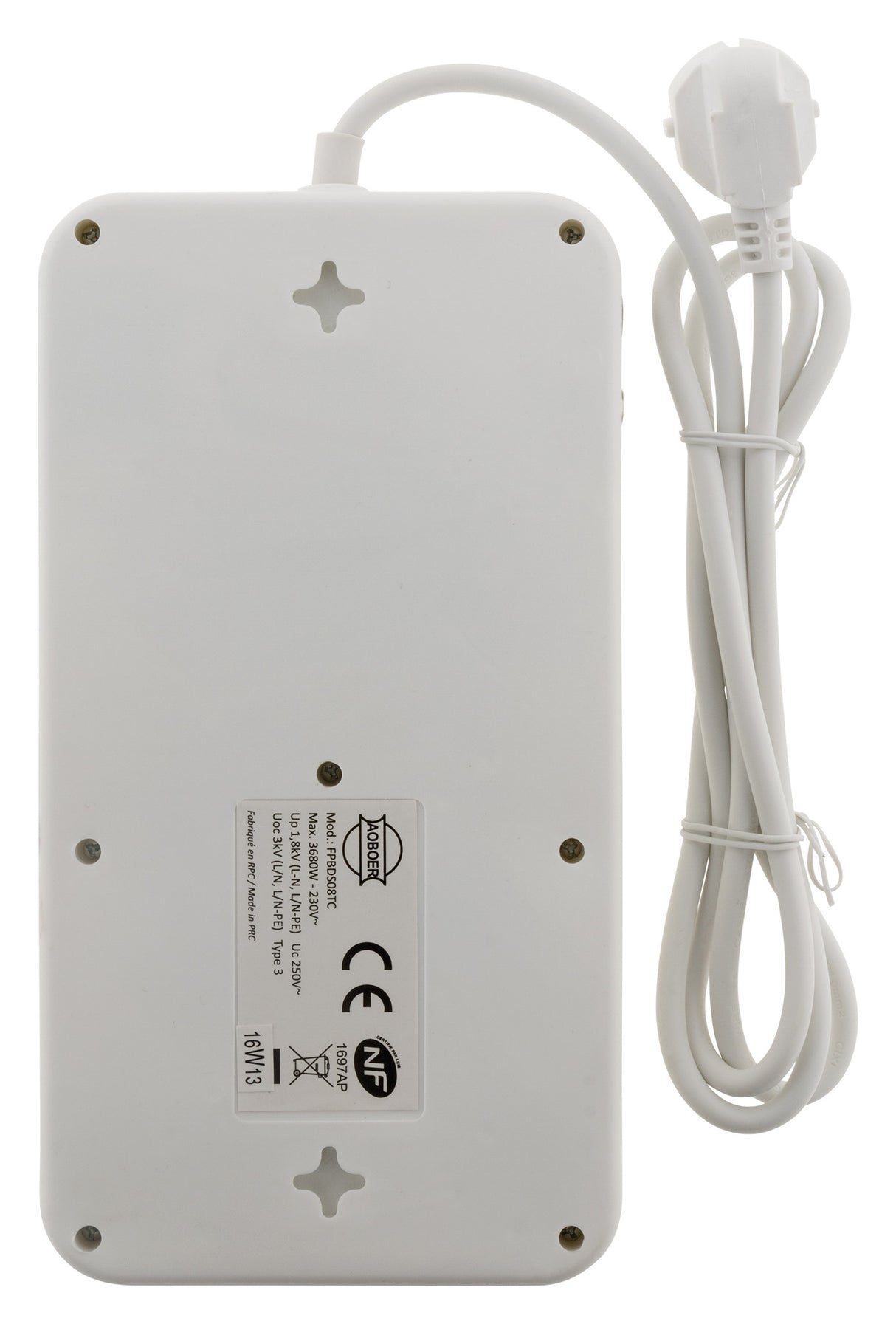Parafoudre 8 prises + interrupteur + téléphone RJ11 - Zenitech