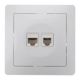 Prise téléphone RJ11+RJ45 encastrable - Blanc - Orys - Zenitech