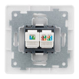 Prise téléphone RJ11+RJ45 encastrable - Blanc - Orys - Zenitech