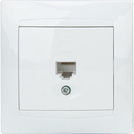 Prise RJ45 encastrée Zyna - Blanc - Zenitech