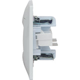 Double prise RJ45 encastrée Zyna - Blanc - Zenitech