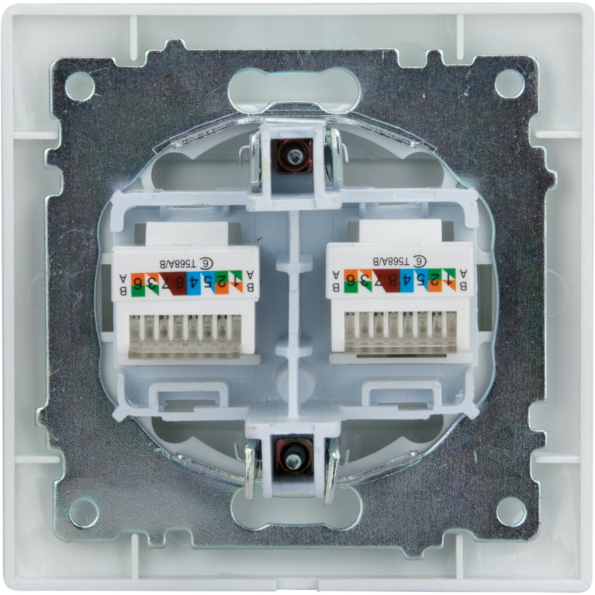Double prise RJ45 encastrée Zyna - Blanc - Zenitech