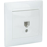Prise RJ11 encastrée Zyna - Blanc - Zenitech