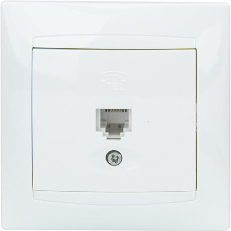 Prise RJ11 encastrée Zyna - Blanc - Zenitech
