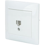 Prise RJ11 encastrée Zyna - Blanc - Zenitech