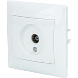 Prise TV encastrée Ø9,52mm Zyna - Blanc - Zenitech