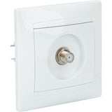 Prise satéléphonelite encastrée mâle Ø7mm type F Zyna - Blanc - Zenitech
