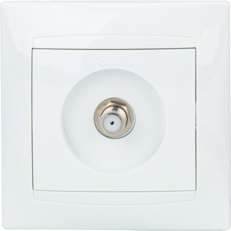 Prise satéléphonelite encastrée mâle Ø7mm type F Zyna - Blanc - Zenitech
