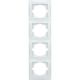Plaque encastrée 4 boîtes Verticales Zyna - Blanc - Zenitech