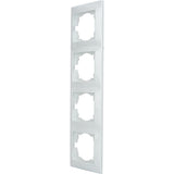 Plaque encastrée 4 boîtes Verticales Zyna - Blanc - Zenitech