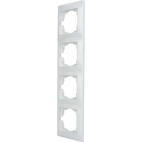 Plaque encastrée 4 boîtes Verticales Zyna - Blanc - Zenitech