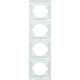 Plaque encastrée 4 boîtes Verticales Zyna - Blanc - Zenitech