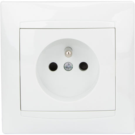 Prise 2P+T encastrée Zyna - Blanc - Zenitech
