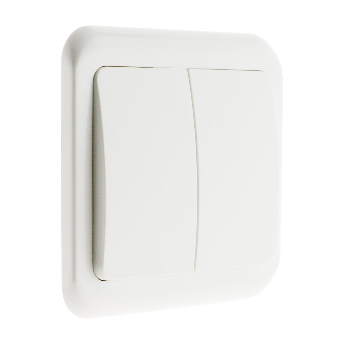 Interrupteur double encastré Antaria - Blanc - Zenitech