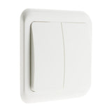Interrupteur double encastré Antaria - Blanc - Zenitech