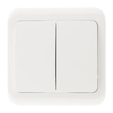Interrupteur double encastré Antaria - Blanc - Zenitech